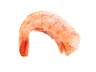 Shrimp tail on a white background.