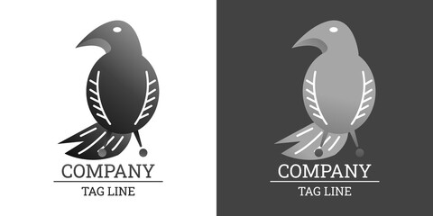 Crow Bird Vector Logo Design, Suitable For Web And Business