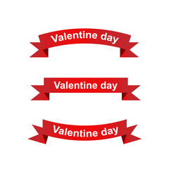  Valentine day  Ribbons set on white background. Labels, Tags, Retro-vintage, style. Valentine's day. lovely day. love.