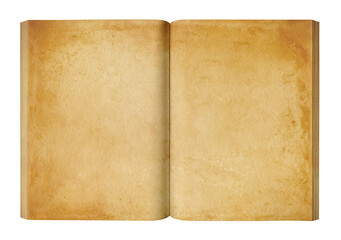 Vintage open book isolated on white background