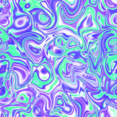Fototapeta premium Holographic seamless pattern. The effect of flowing iridescent liquid. Psychedelic effect. Fairy tale unicorn trend background. 90s fashion..