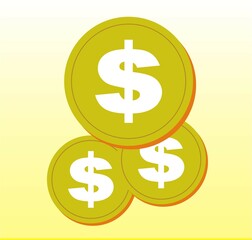 three dollar coin icon