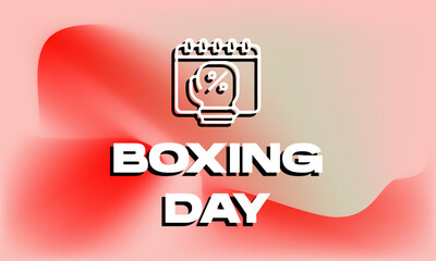 Boxing day card invitation with gradient red bacground. Vector Illustration. For poster, banner, social medi