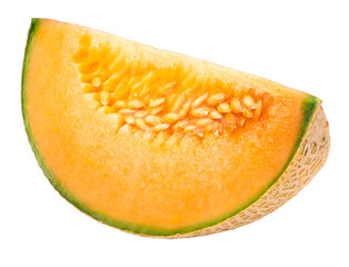 Yellow melon or cantaloupe on white background, Sweet melons  on white background PNG File.