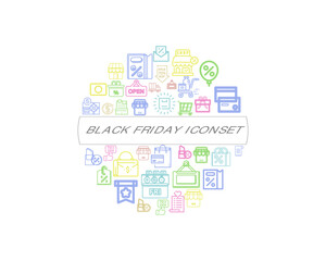 Vector black friday icon set 