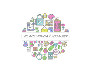 Vector black friday icon set 