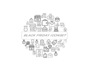 Vector black friday icon set 