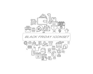 Vector black friday icon set 