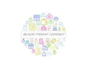 Vector black friday icon set 