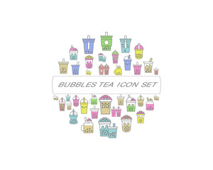 Vector bubbles tea icon set