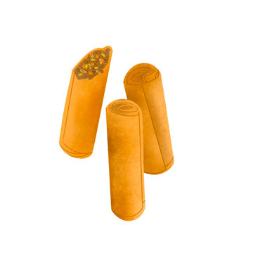 Filipino lumpia (fried spring roll) vertical