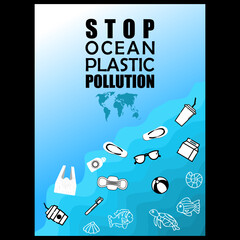 Stop Ocean Plastic Pollution, poster and banner