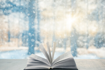 Fototapeta premium winter forest book
