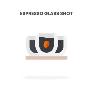 Espresso Glass Shot icon flat. Vector illustration on white background. Can used for web, app, digital product, presentation, UI and many more.