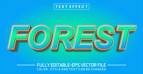 Forest text style effect gradient color 3d concept