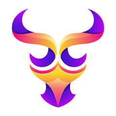 Abstract bull icon logo modern vector