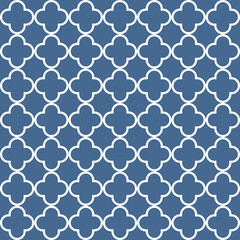 Seamless pattern with blue Moroccan tiles