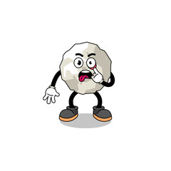 Character Illustration of crumpled paper with tongue sticking out