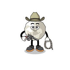 Character mascot of crumpled paper as a cowboy