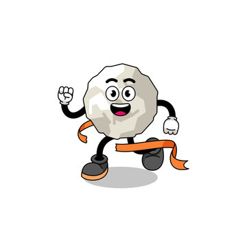 recommend clip art: Mascot cartoon of crumpled paper running on finish line