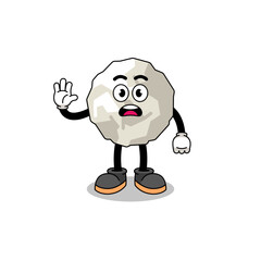 crumpled paper cartoon illustration doing stop hand