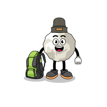 recommend clip art: Illustration of crumpled paper mascot as a hiker
