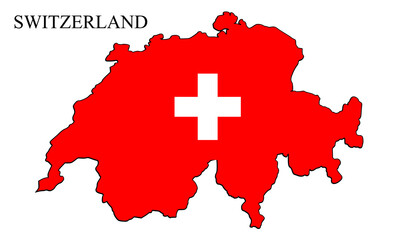 Switzerland map vector illustration. Global economy. Famous country. Western Europe. Europe.