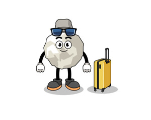 crumpled paper mascot doing vacation