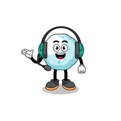 Mascot Illustration of snowball as a customer services