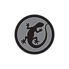 Fototapeta premium house lizard vector icon illustration simple design