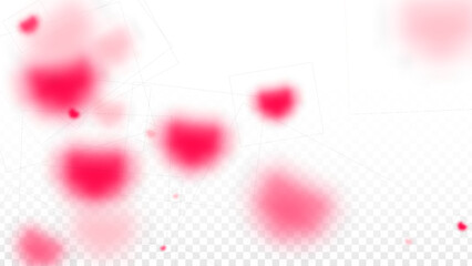 Hearts Confetti Falling Background. St. Valentine's Day pattern. Romantic Scattered Hearts Design Element. Love. Sweet Moment. Gift. Cute Element of Design for Sales or Celebration.