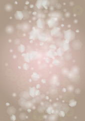 Abstract Vector Pink Background with Silver and White Light Spots. Magic Shiny Pastel Print. Baby Print. Romantic Bokeh Blurred Page Design for Christmass.  Gentle Stardust Pattern.