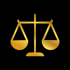 gold scale of justie vector icon