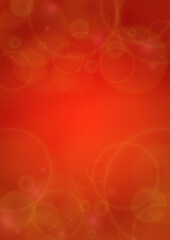 Twinkle Vector Magic Background With Golden Sparkle Circles on Red Gradient. Shiny Sun Texture. Defocused Bokeh Design. Christmass And New Year Frame. Glittery Shimmer Summer Love Page. Valentine Card