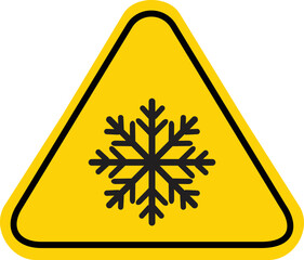 Snow warning on white background. Cold warning sign. snow ahead warning symbol. flat style.