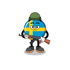Obraz na płótnie Canvas Cartoon of sweden flag soldier