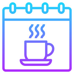 coffee break gradient line icon