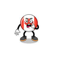 Character Illustration of canada flag with tongue sticking out