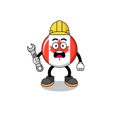Character Illustration of canada flag with 404 error