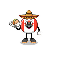 Character cartoon of canada flag as a mexican chef