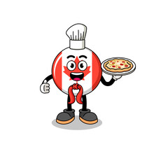 Illustration of canada flag as an italian chef