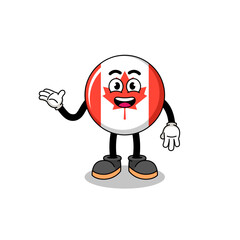 canada flag cartoon with welcome pose