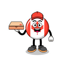 canada flag illustration as a pizza deliveryman