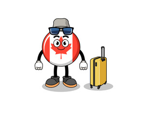 canada flag mascot doing vacation