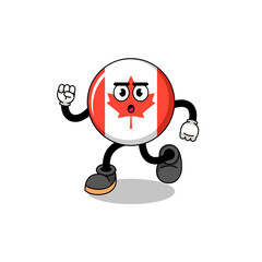 running canada flag mascot illustration