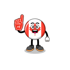 Cartoon mascot of canada flag number 1 fans