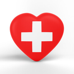 Obraz premium Switzerland Heart Flag
