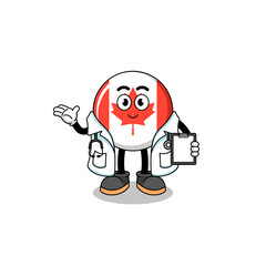 Fototapeta premium Cartoon mascot of canada flag doctor