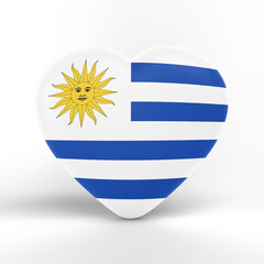 Obraz premium Uruguay Heart Flag