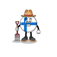 Cartoon mascot of finland farmer